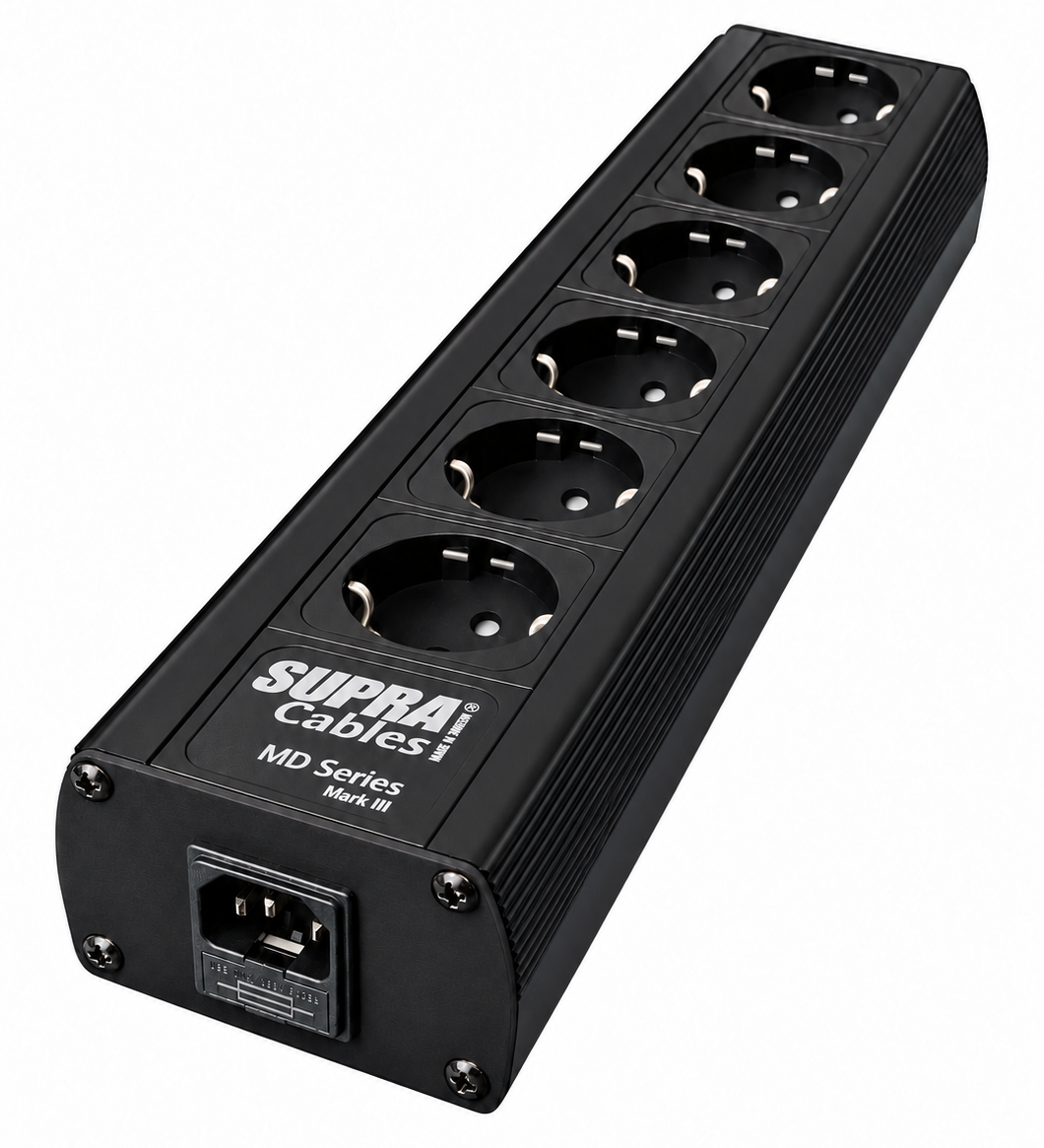 Supra MD06-EU SPC Black gefilterd stekkerblok 6-voudig 10A met verzilverde bedrading - Afbeelding 2